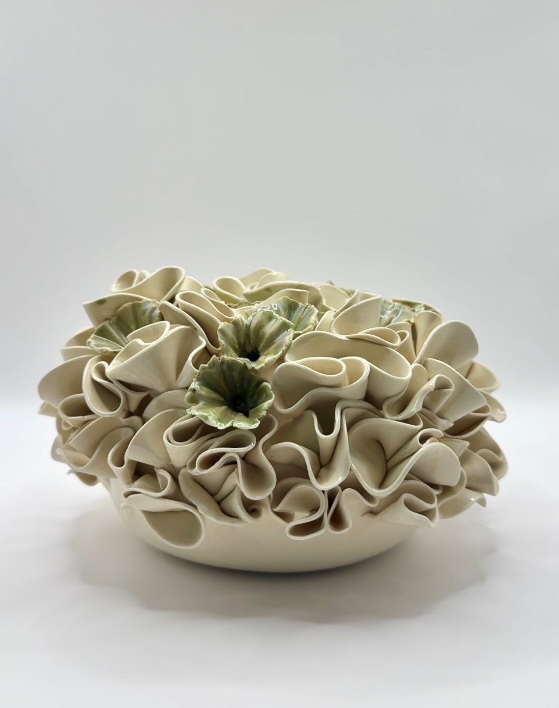 Ruffles & Flowers - Beige, Sage Green