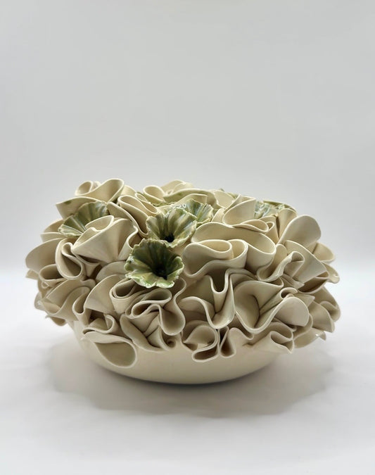 Ruffles & Flowers - Beige, Sage Green